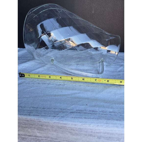 Vintage Clear Pressed Glass Pitcher Diamond Pattern Handle - Picture 4 of 4